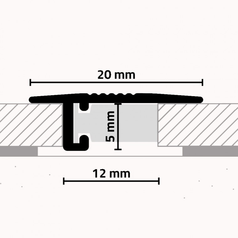 Citi - minileiste nosegprofils UL20X5-02 krāsa Titan